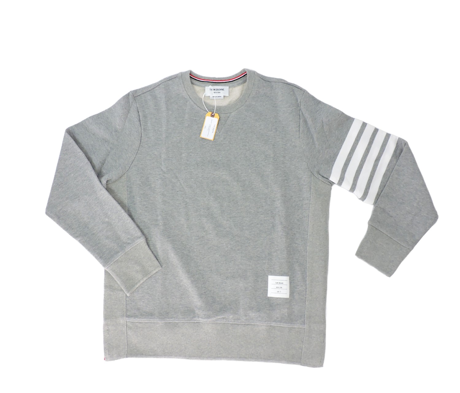 New Thom Browne Gray Classic 4-Bar stripe Loopback Sweatshirts
